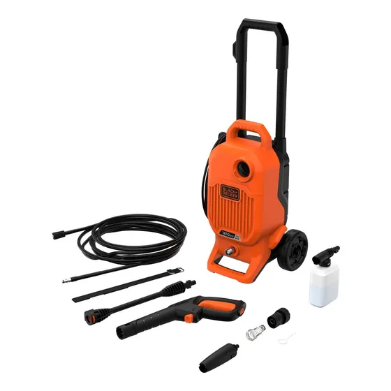 Hidrolavadora eléctrica Black+Decker Hidrolavadora BEPW1800T naranja de 1.7kW con 125bar de presión máxima 127V - 60Hz
