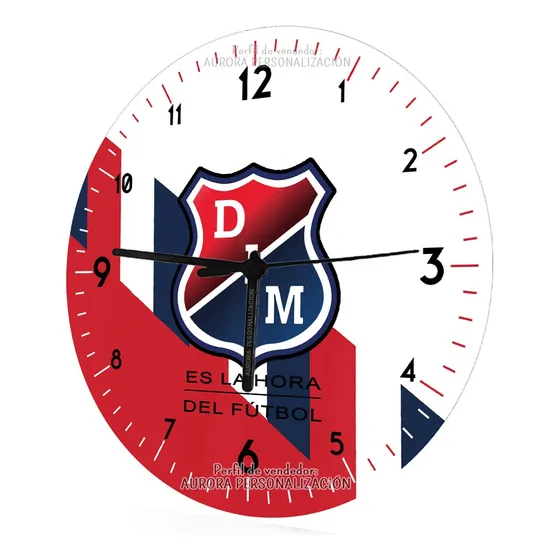 Reloj De Pared Cristal Equipos De Futbol Colombiano Global