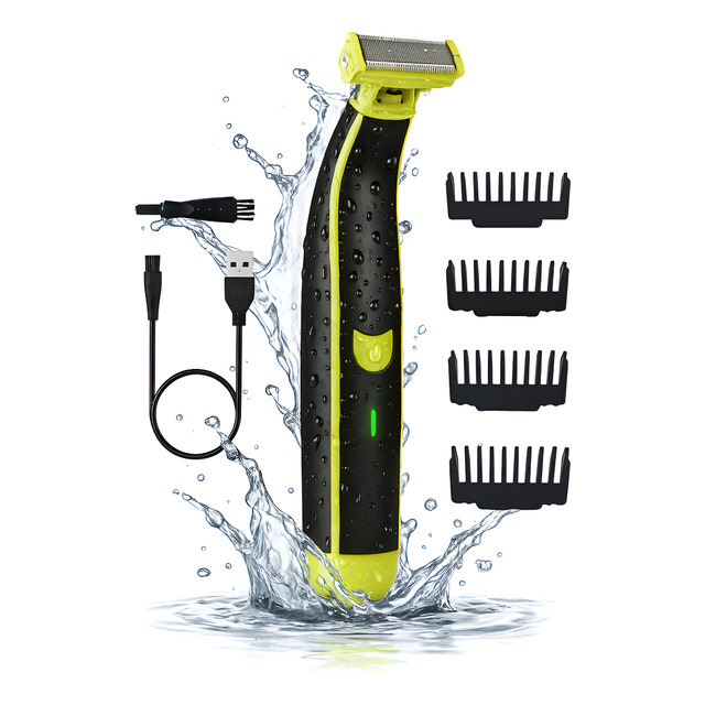 Aparador De Pelos Elétrico Lecom Prova D'água Bivolt Barbear E Depilar Preto 127/220v