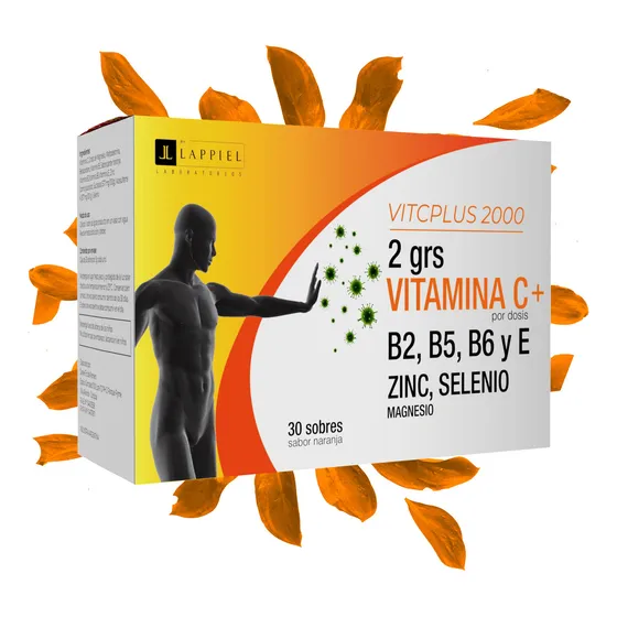 Vitaminas En Polvo Sobres Docis Diaria Complejo Vitamínico Vit C Plus Bylappiel Sabor Naranja
