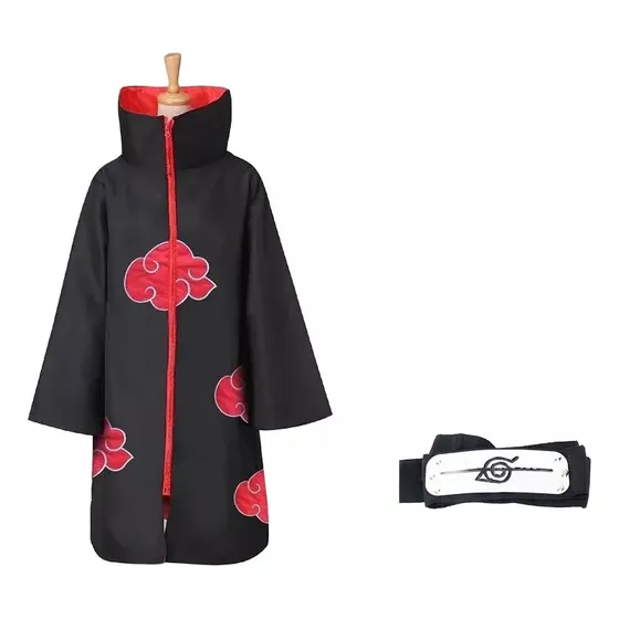 Capa Naruto Akatsuki Pack Capa + Anillo Itachi + Banda 