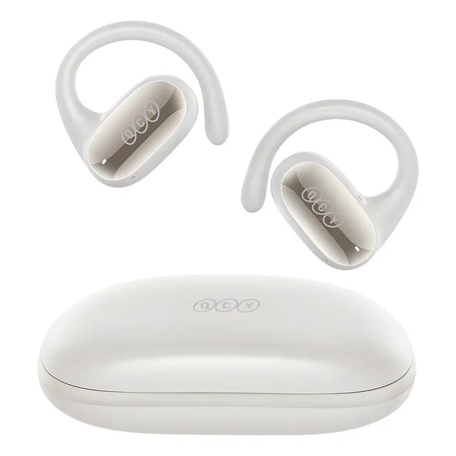 Audifonos Inalámbricos Qcy Crossky Gtr2 Open Ear Deportivos Bluetooth 5.4 Bass Boost 28 Horas De Reproducción Ipx5 Impermeable Conexión Multipunto Blanco
