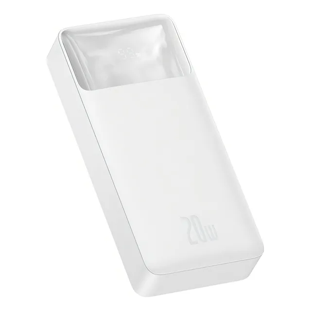 Batería Portátil Baseus Bipow 20000mah 20w Usb A Y Usb C Color Blanco