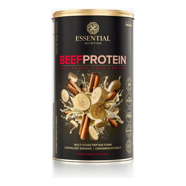 Beef Protein Banana Com Canela Essential Nutrition 420g Beef Protein Banana Com Canela Essential Nutrition 420g