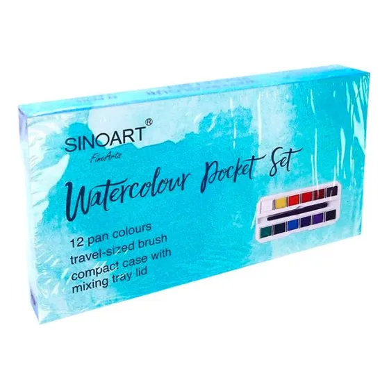 Acuarela 12 Colores Cja Plástica Con Pincel Ref.sfp079