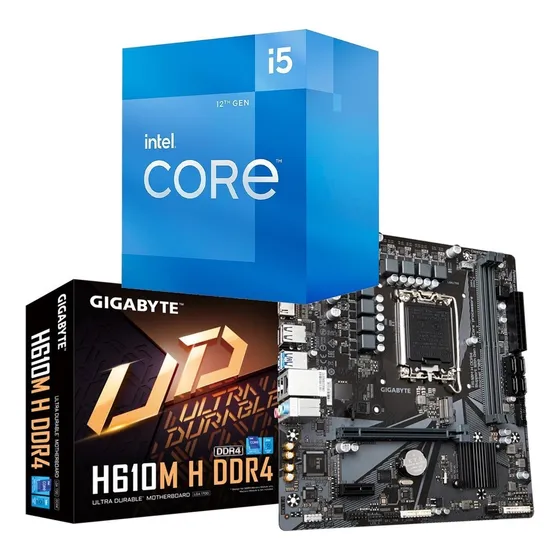 Kit Upgrade Processador Intel 12 Geração I5 12400f + H610m-h