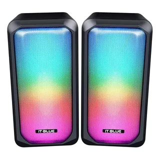 Bocinas Para Pc, Laptop Y Portatiles Con Conexión Usb Y Jack 3.5mm Sonido Estéreo 2.0 Slim Company Diseño Compacto Y Luces Led Rgb, 10w