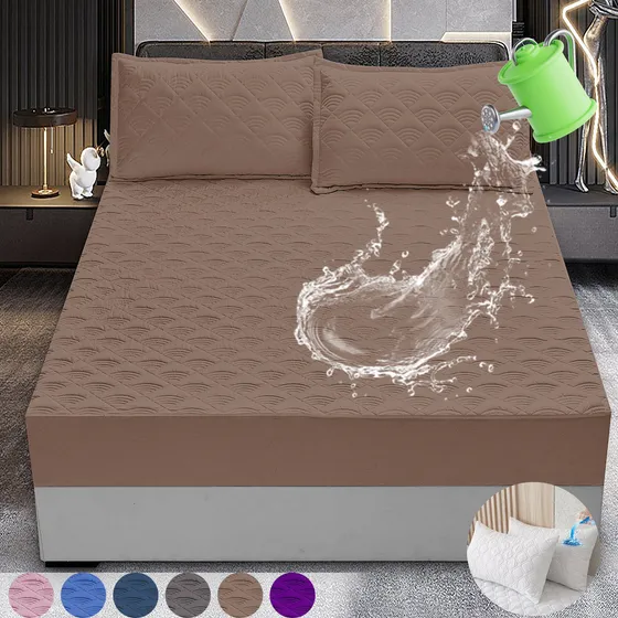 Cubre Colchon Matrimonial Impermeable Antiácaros  Algodón