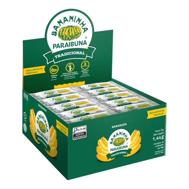 Bananinha Paraibuna Tradicional Caixa 1440g Natural