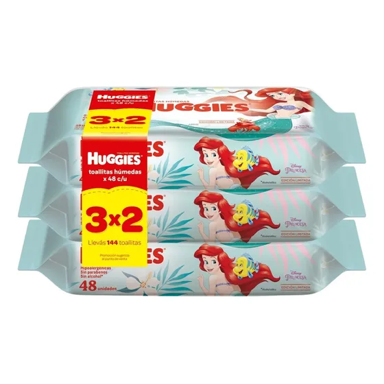 Toallitas Húmedas Huggies Cuidado 4en1 Disney 144 Uds