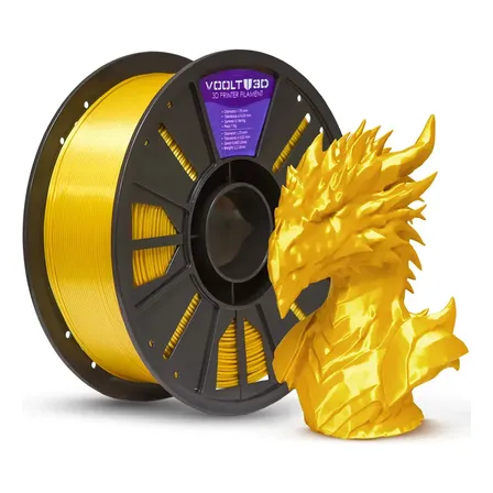 Filamento PLA Dourado Gold V-Silk 1kg 1,75mm Voolt3D