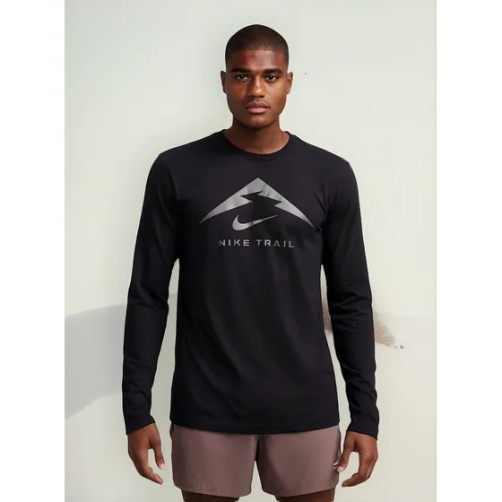 Buzo Nike Dri Fit Tee Ls Trail-negro
