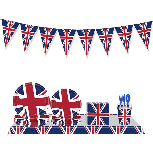 Banderines Union Jack 8.20 Pies De Largo Con 8 Banderas Brit