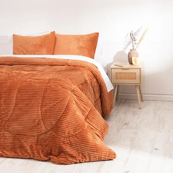 Plumón Mashini Coral Sherpa Super King Color Corduroy Café