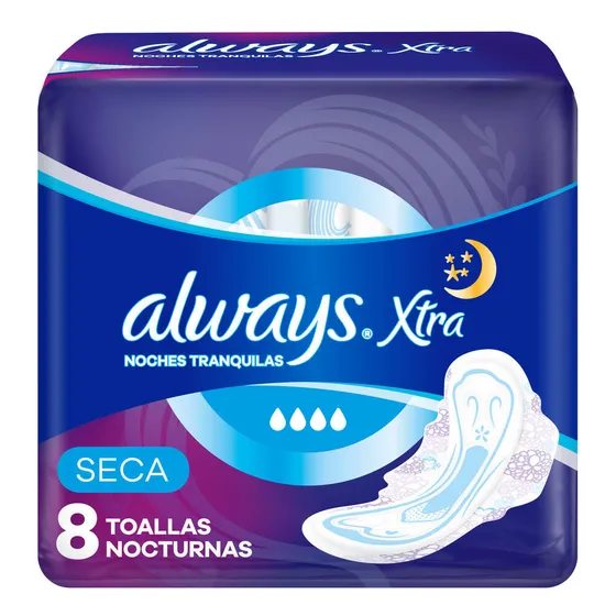 Toallas Femeninas Always Maxi Protec Nocturnas Seca Con Alas