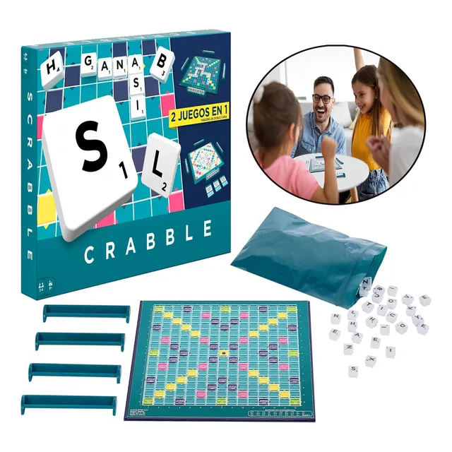 Scrabble Juego De Mesa 2 En 1 Colaborativo