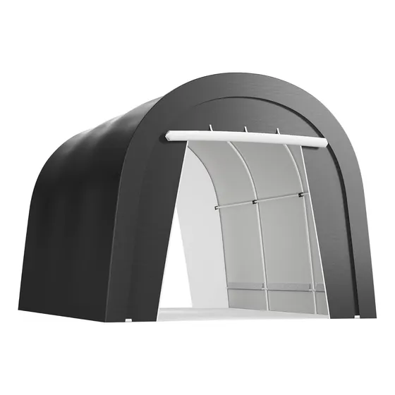 Cochera Abovedada Portátil Con Puertas Enrollables Para Auto