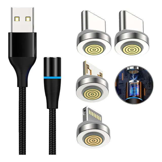 Cargador Magnetico Cable Usb Carga Rapida 3en1 Ip Tipo C V8