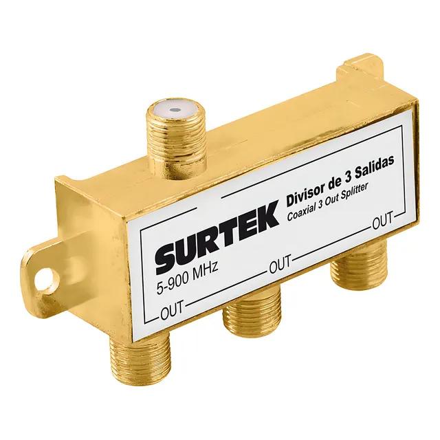Cople Para Cable Coaxial Rg6 Tipo Barril, 4 Salidas 1 Entrada Surtek