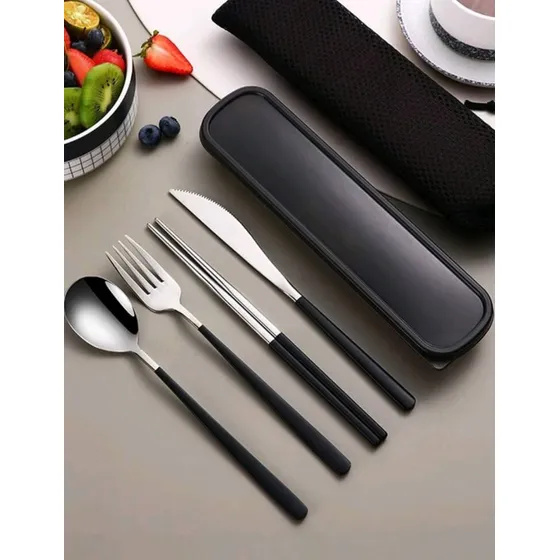 Juego Cubiertos Individual Cuchillo Cuchara Tenedor Estuche