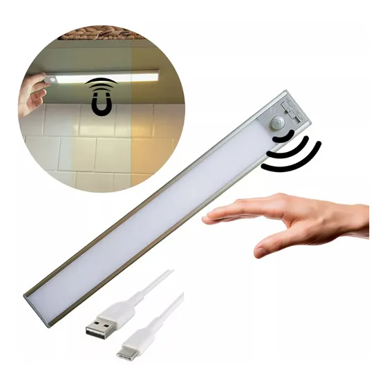 Barra De Luz Recargable Cocina Mesada Vestidor Bajo Alacena