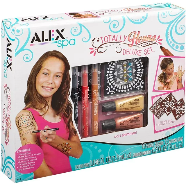 Tattoo Alex Spa Totally Henna Deluxe Para Niñas Alex Toys