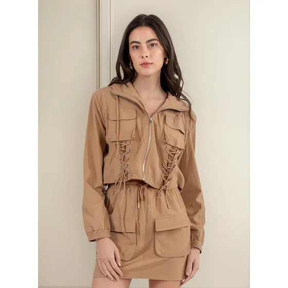 Chamarra Forever 21 De Mujer Cremallera Frontal Ajustadores