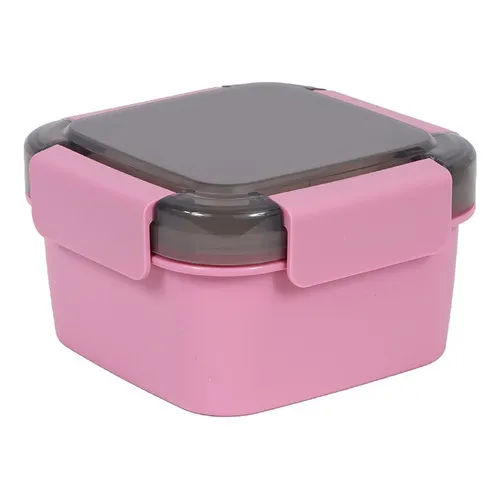 Miniso Contenedor De Alimentos Doble Capa Plástico Rosa 1.1