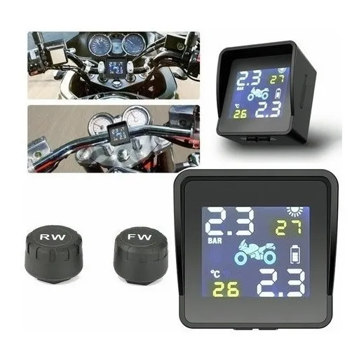 Sensor Monitor Medidor Pressão Pneu Solar Tpms Moto