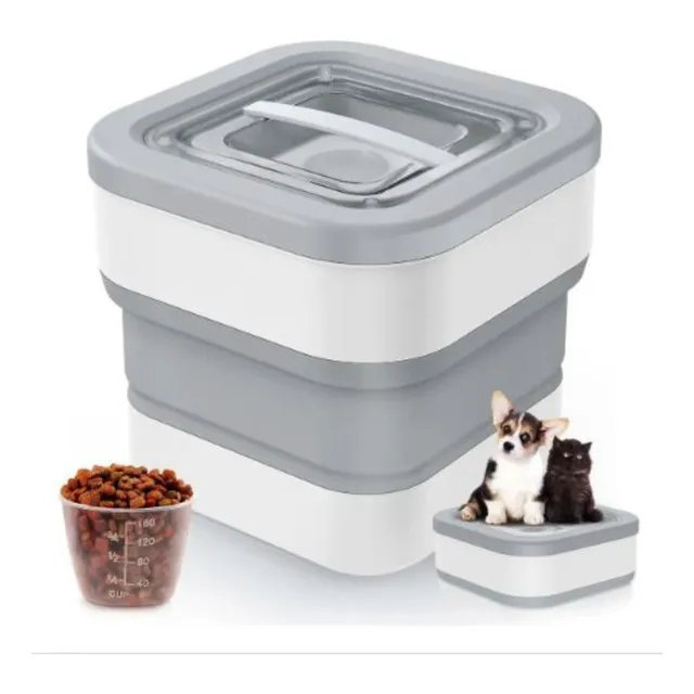 Recipiente Contenedor Hermético Plegable Alimento Mascotas