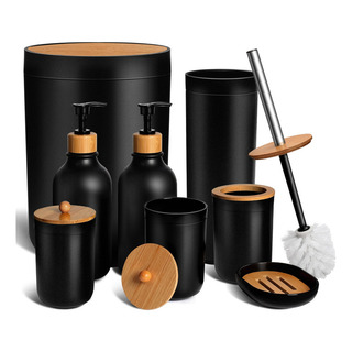 ** Kit De Acessórios Para Banheiro Preto Com 8 Peças, ** Kit De Acessórios Para Banheiro Preto Com 8 Peças,