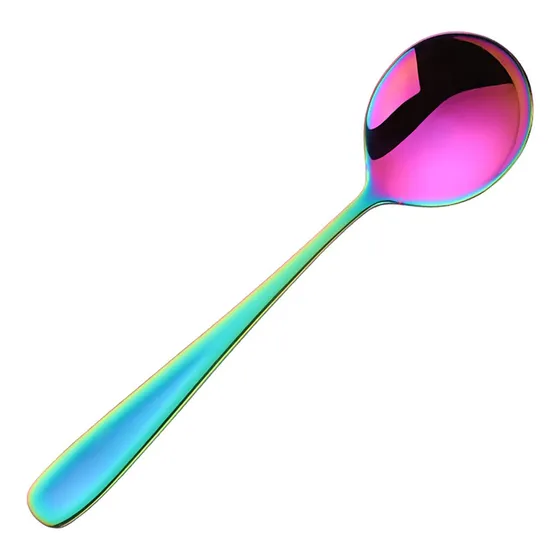 C-larss Cuchara Sopa Arcoiris Acero Inoxidable Superficie
