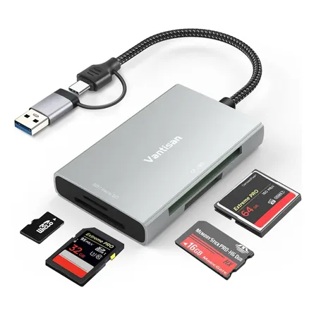 Lector De Tarjetas 4 En 1 Adaptador Usb 3.0 Para Sd Tf Cf Ms