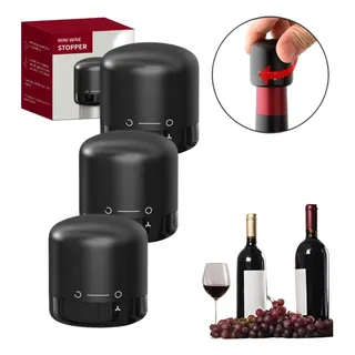 Kit 3 Tampa Vinho Rolha Garrafa PressĂŁo VĂĄcuo PlĂĄstico Kit 3 Tampa Vinho Rolha Garrafa PressĂŁo VĂĄcuo PlĂĄstico