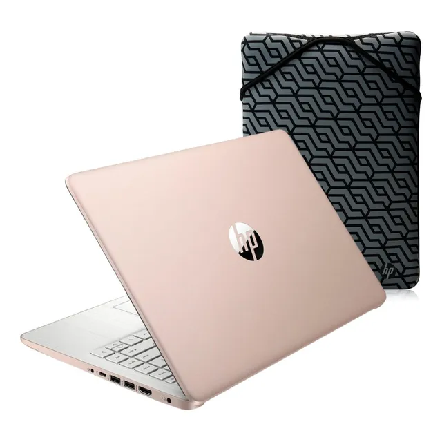 Laptop HP Pink 14-dq0762dx Intel Celeron 4Gb 128gb Color Rosa Intel UHD Graphics con Funda de Regalo Incluye Windows 11 Instalado