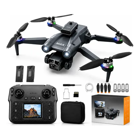Drone Y3 Ultra M3 Max 4k Com Câmera Perfeito Iniciantes Cinza Escuro Drone Tela Premium Longa Duração 2 Baterias Motor Brushless