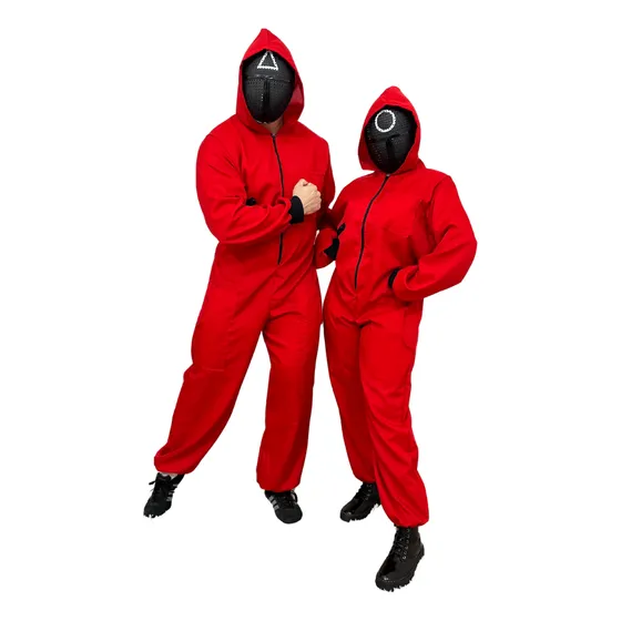 Fantasia Round 6 Adulto Unisex Cosplay Com Máscara