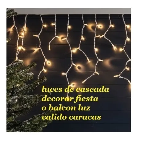 Luces Led Navidad Cascada Tipo Lluvia Amarillo Calido Caraca