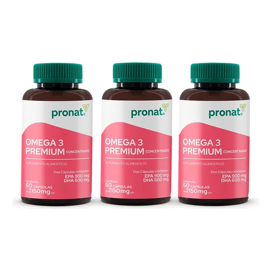 Kit 3 Piezas Suplemento Omega 3 Premium 60 Caps Pronat
