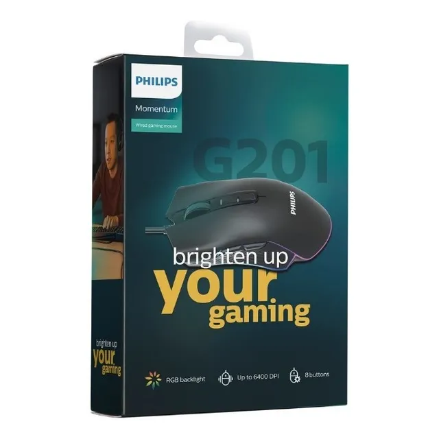 Mouse Philips G201 Led Venex Color Negro