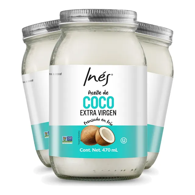 Aceite De Coco Extra Virgen Inés 470ml (3 Pack)