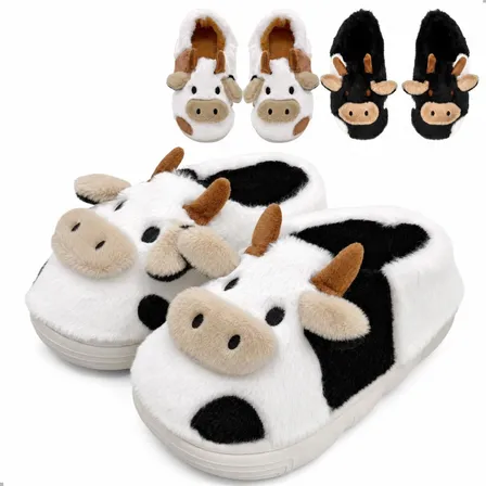 Pantufa Vaquinha Pelúcia Antiderrapante Térmica Confortável
