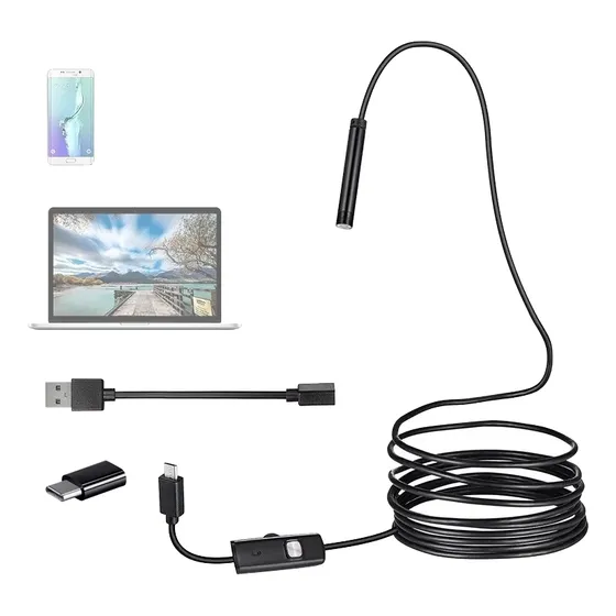 Cámara Endoscopia De 2 Metros 7mm Android 6leds Para Celular