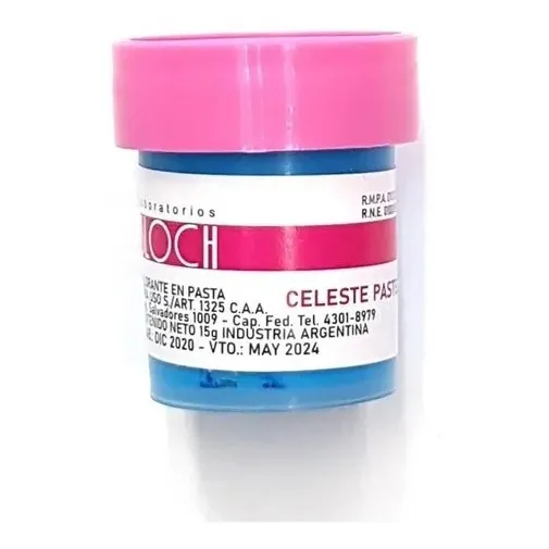 Colorante Celeste Pastel En Pasta Bloch 15g