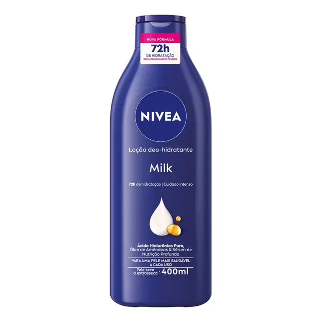 Nivea Loção deo-hidratante Milk 400ml Hidratação Profunda 72h