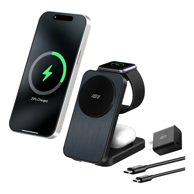 Cargador Inalámbrico Plegable 3 En 1 Iey® iPhone Watch Ipods