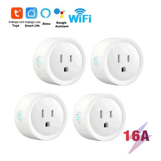 Banna 16a Wifi Smart Plug Paquete De 4, Enchufe Inteligente Mini Outlets, Toma De Corriente Inalámbrica Compatible Con Alexa Y Google Home Control Remoto Via App Los Dispositivos Eléctricos