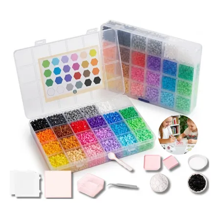 Kit Hama Beads Perler 2.6mm 14000 Peças 24 Cores Acessórios