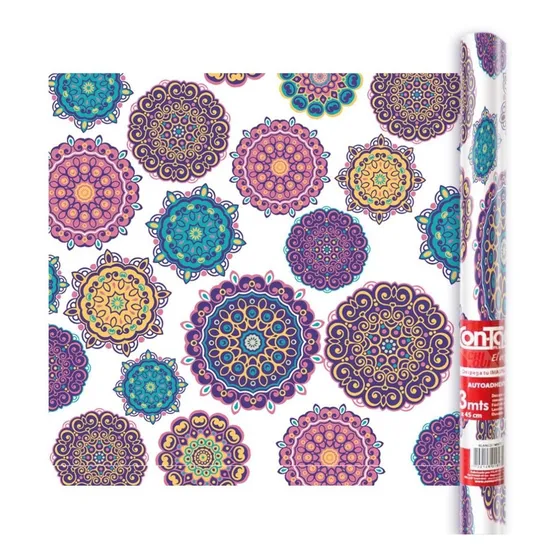 Papel Tapiz O Vinilo Adhesivo Mandalas Rollo 12 Mts Contact 