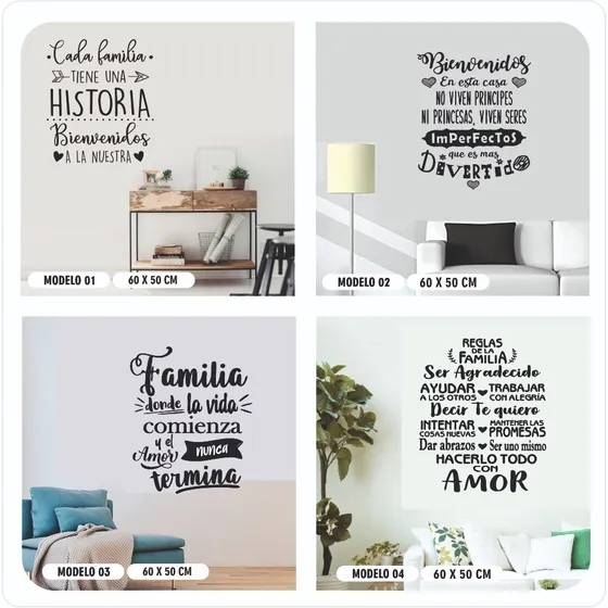 Vinilo Decorativo Frases Familia, Hogar, Amor Calco 